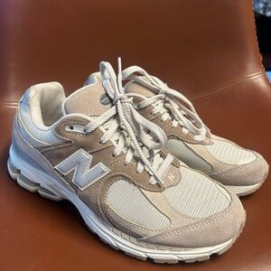 New Balance Tan and White Athletic Shoes